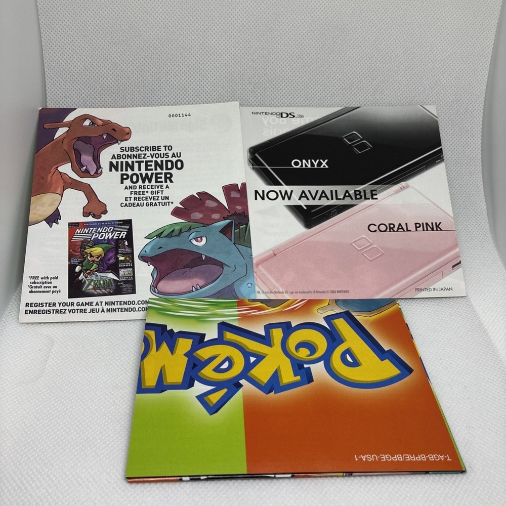 Pokemon Fire Red Leaf Green Game Boy Advance Promo Poster + Nintendo Powr Insert